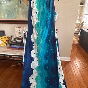 Vintage LIBERTY HOUSE HAWAII Sleeveless Floral Maxi Dress 💙🩵💙